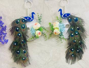 peacock ring door hanging handmade floral wall decor for home (pack of 2) 1