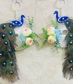 peacock ring door hanging handmade floral wall decor for home (pack of 2)