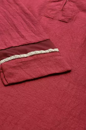 Women Maroon Solid Kurta with Palazzos & Dupatta