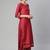 Women Maroon Solid Kurta with Palazzos & Dupatta