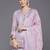 Floral Embroidered Regular Thread Work Linen Kurta with Trousers & Dupatta