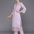 Floral Embroidered Regular Thread Work Linen Kurta with Trousers & Dupatta