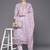Floral Embroidered Regular Thread Work Linen Kurta with Trousers & Dupatta