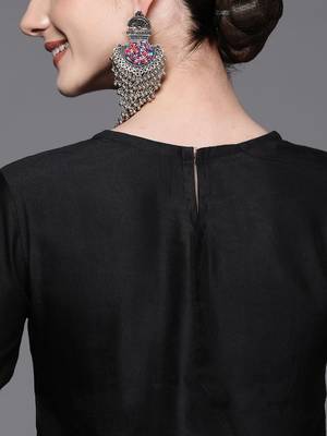 Women Ethnic Motifs Embroidered Liva Kurta with Trousers & Dupatta 8