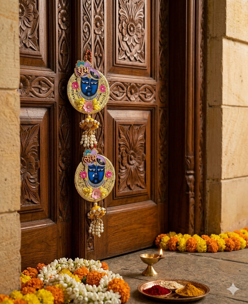 shubh labh shrinath ji door hanging decorative wall hanging home decor  (pack of 2)