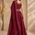 Maroon Embroidery Work Lehenga choli with dupatta.
