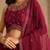 Maroon Embroidery Work Lehenga choli with dupatta.
