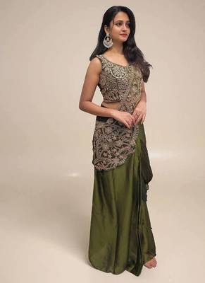 Regal silk blend embroidered saree  1