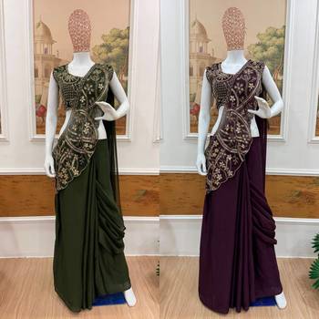 Regal silk blend embroidered saree 2