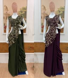 Regal silk blend embroidered saree