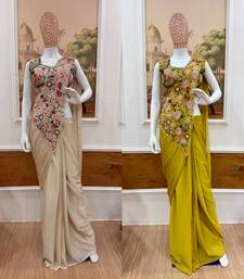 Floral embroidery saree