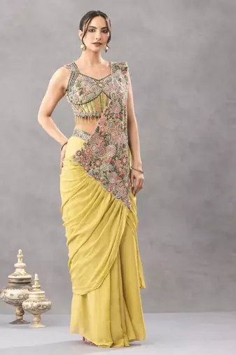 Floral embroidery saree