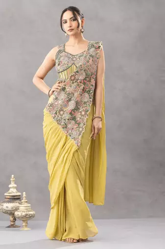 Floral embroidery saree