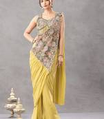 Floral embroidery saree