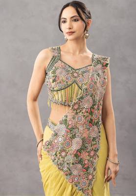Floral embroidery saree 4