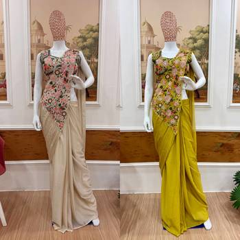 Floral embroidery saree 2
