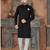 black classic nawabi indowestern sherwani set  & fancy botton