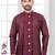 Coffee embroidered indo-western sherwani set with thread, stone & fancy button work.