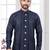 Nevy blue embroidered indo-western sherwani set with thread, stone & fancy button work.