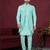 Coffee embroidered indo-western sherwani set with thread, stone & fancy button work.