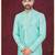 Coffee embroidered indo-western sherwani set with thread, stone & fancy button work.