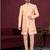 Peach embroidered indo-western sherwani set with thread, stone & fancy button work.