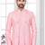 Pink embroidered indo-western sherwani set with thread, stone & fancy button work.