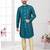 Rama green embroidered indo-western sherwani set with thread, stone & fancy button work.