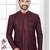 Coffee embroidered jacket attached indo-western sherwani set with thread, stone & fancy button work.