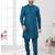 Firozi embroidered jacket attached indo-western sherwani set with thread, stone & fancy button work.