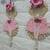 shubh labh pink lotus patch door hanging handmade beads wall hanging home decor (pack of 2)