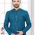 Firozi embroidered jacket attached indo-western sherwani set with thread, stone & fancy button work.