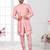 Peach embroidered jacket attached indo-western sherwani set with thread, stone & fancy button work.