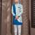 Firozi cream embroidered jacket attached indo-western sherwani set with thread, stone & fancy button work.