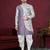 Purple cream embroidered jacket attached indo-western sherwani set with thread, stone & fancy button work.