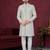 Grey embroidered jacket attached indo-western sherwani set with thread, stone & fancy button work.