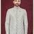 Grey embroidered jacket attached indo-western sherwani set with thread, stone & fancy button work.