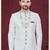 Off white embroidered jacket attached indo-western sherwani set with thread, stone & fancy button work.