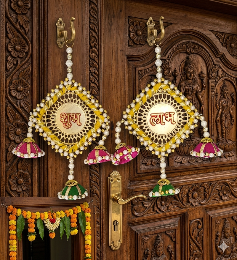 traditional decorative wall hanging for main door  garland perfect for home decor (pack of 2)