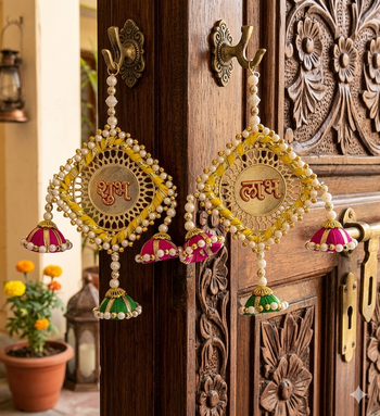 traditional decorative wall hanging for main door  garland perfect for home decor (pack of 2) 4