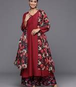 Floral Anarkali Kurta with Palazzos & Dupatta