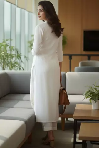 Women Ethnic Motifs Embroidered Regular Thread Work Kurta with Trousers