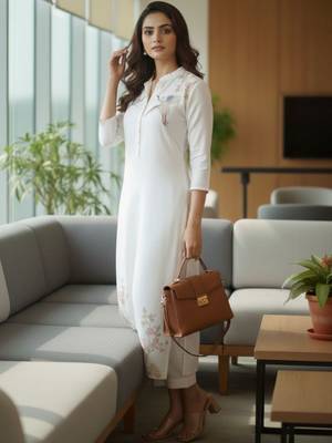 Women Ethnic Motifs Embroidered Regular Thread Work Kurta with Trousers 6