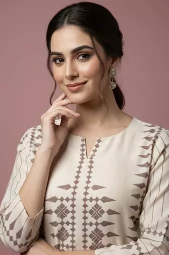 Women Ethnic Motifs Printed Regular Chanderi Silk Kurta with Trousers