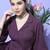 Purple Textured A line Front Placket Flared Sleeve Kurta with Kurta