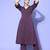 Purple Textured A line Front Placket Flared Sleeve Kurta with Kurta