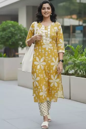 Women Floral Printed Regular Kurta with Trousers & With Dupatta