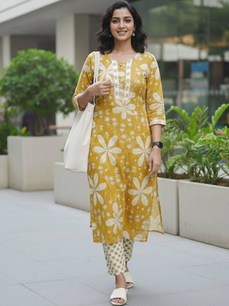 Women Floral Printed Regular Kurta with Trousers & With Dupatta