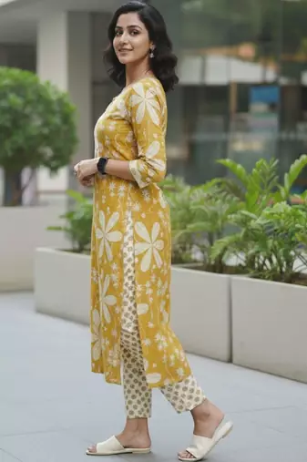 Women Floral Printed Regular Kurta with Trousers & With Dupatta