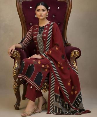 Women Ethnic Motifs Printed Regular Kurta with Trousers & With Dupatta 4